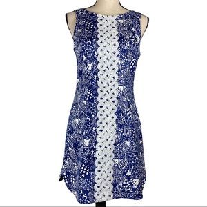 Lily Pulitzer Blue White Scale Pattern Dress